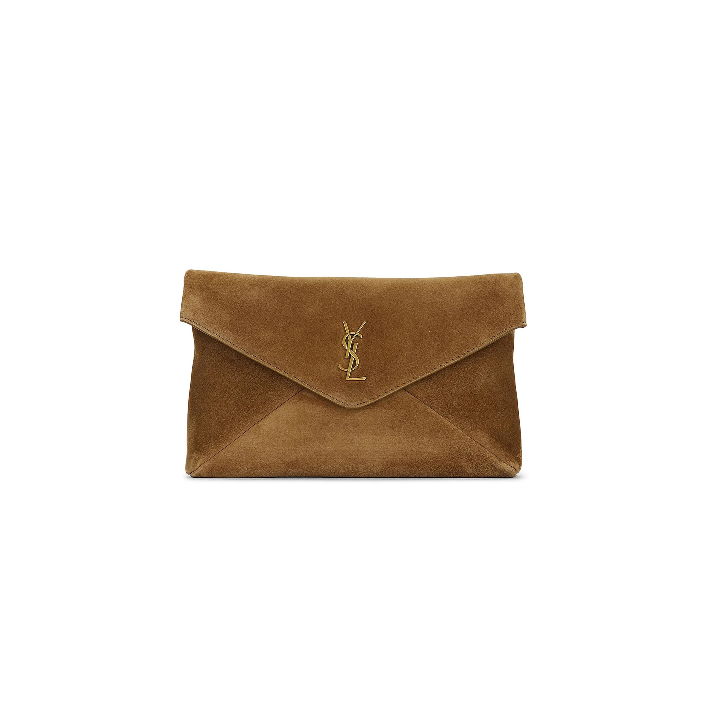 YSL LARGE ENVELOPE FLAP CLUTCH BAG IN SUEDE 769307 (29.5*18*4.5cm) 